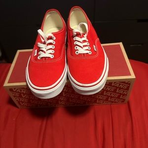 Red Vans size 10